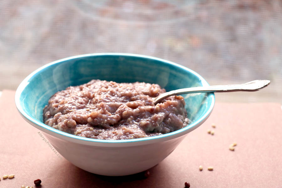 breakfast red bean rice porridge