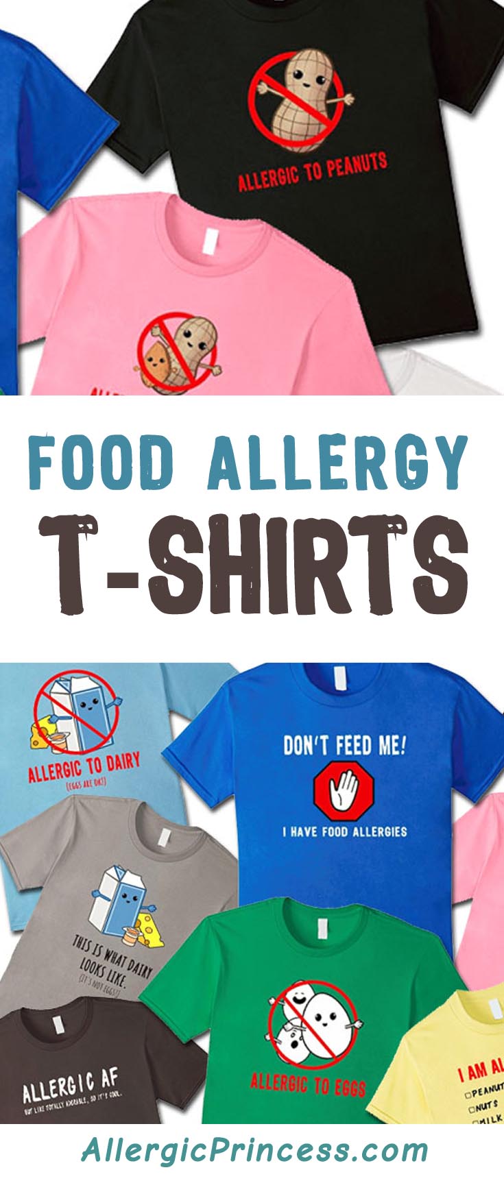 The BEST way to keep your child safe from his allergic foods is to wear a food allergy t-shirt that spells it out loud and clear.