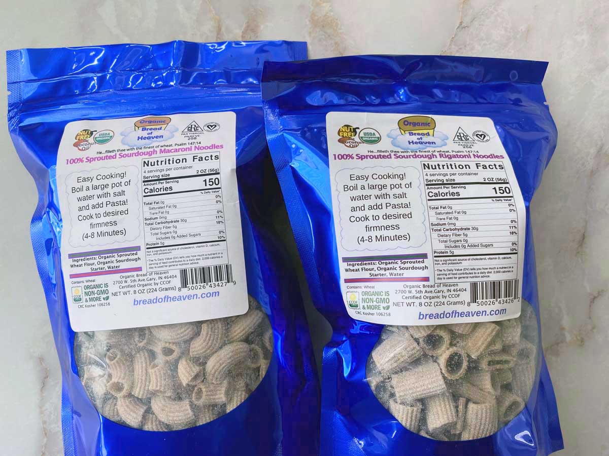organic bread of heaven sourdough pasta